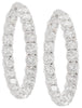 EXTRA LARGE 16.5CT DIAMOND 18K WHITE GOLD ROUND SHARED PRONG INSIDE OUT EARRINGS