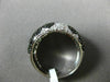 ESTATE WIDE 1.42CT WHITE & BLACK DIAMOND 18KT WHITE GOLD MULTI ROW HEXAGON RING