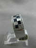 ESTATE WIDE 1.85CT DIAMOND & SAPPHIRE 18K WHITE GOLD 3D WEDDING ANNIVERSARY RING