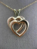 ESTATE 14KT YELLOW & ROSE GOLD CLASSIC DOUBLE HEART LOVE FLOATING PENDANT #25603
