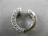 ESTATE WIDE 3.65CT ROUND & BAGUETTE DIAMOND 18KT WHITE GOLD 3D HUGGIE EARRINGS