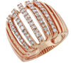 ESTATE WIDE 1.0CT DIAMOND 14KT ROSE GOLD MULTI ROW SHARE PRONG FUN RING