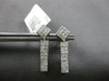 1.0CT DIAMOND 14K WHITE GOLD PRINCESS INVISIBLE GEOMETRICAL BAR HANGING EARRINGS