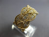 LARGE 1.49CT DIAMOND 14KT YELLOW GOLD 3 ROW FILIGREE MULTI LEAF ANNIVERSARY RING