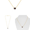 2.22CT AAA ORANGE SAPPHIRE 18KT YELLOW GOLD EMERALD CUT SOLITAIRE LOVE NECKLACE