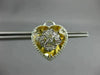 ESTATE EXTRA LARGE 15.37CT DIAMOND & AAA YELLOW TOPAZ 14K WHITE GOLD 3D EARRINGS
