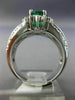 LARGE 3.30CT DIAMOND & AAA EMERALD 14K WHITE GOLD OVAL MULTI ROW ENGAGEMENT RING