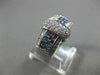 ESTATE WIDE 1.34CT DIAMOND & SAPPHIRE FILIGREE 18KT WHITE GOLD BELT RING #17353