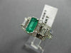 ANTIQUE 2.19CT DIAMOND & AAA EMERALD 14KT WHITE GOLD 3D ENGAGEMENT RING #16061