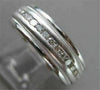 ESTATE WIDE 1.20CT DIAMOND 14K WHITE GOLD MILGRAIN ETERNITY RING DAZZLING #20383