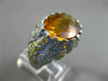 ESTATE WIDE 10.31CT DIAMOND CITRINE & YELLOW SAPPHIRE 18K WHITE GOLD FLOWER RING