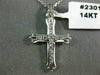 ESTATE .30CT ROUND DIAMOND 14KT WHITE GOLD CLASSIC CHANNEL CROSS PENDANT #23015