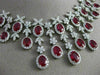 ESTATE EXTRA LARGE CERTIFIED 43.78CT DIAMOND & RUBY 18KT WHITE GOLD NECKLACE E/F