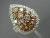 LARGE 2.21CT WHITE & PINK DIAMOND 18KT 2 TONE GOLD PEAR SHAPED ANNIVERSARY RING