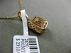 ESTATE .53CT ROUND & EMERALD DIAMOND 18KT ROSE GOLD 3D CLUSTER FLOATING PENDANT