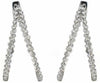 LARGE 4.20CT DIAMOND 18KT WHITE GOLD 3D V SHAPE INSIDE OUT HOOP HANGING EARRINGS