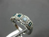 ESTATE WIDE 1.17CT WHITE & BLUE DIAMOND 14KT WHITE GOLD SQUARE ANNIVERSARY RING