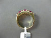 ESTATE 1.58CT ROUND DIAMOND & AAA BAGUETTE RUBY 14KT YELLOW GOLD THREE ROW RING