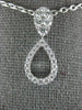 ESTATE .56CT DIAMOND 18KT WHITE GOLD 3D CLASSIC OPEN TEAR DROP LOVE PENDANT