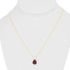 2.70CT DIAMOND & AAA RUBY 14KT YELLOW GOLD 3D PEAR SHAPE SOLITAIRE LOVE NECKLACE
