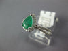 .89CT DIAMOND & AAA EMERALD 14KT WHITE GOLD 3D PEAR SHAPE & ROUND HALO LOVE RING