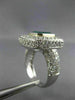 LARGE 6.50CT DIAMOND & COLOMBIAN EMERALD 18KT WHITE GOLD SQUARE ENGAGEMENT RING