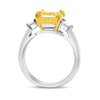 GIA 4.15CT WHITE & FANCY YELLOW DIAMOND PLATINUM & 18KT YELLOW GOLD ENGAGEMENT