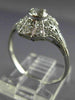 ANTIQUE .76CT OLD MINE DIAMOND PLATINUM GOLD 3D FILIGREE ENGAGEMENT RING #26496