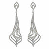 ESTATE LARGE 2.03CT DIAMOND 18K WHITE GOLD TEAR DROP MULTI WAVE HANGING EARRINGS
