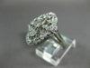 ESTATE WIDE .54CT DIAMOND 14KT WHITE GOLD 3D OPEN FILIGREE MILGRAIN FLOWER RING