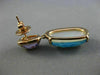 ESTATE LARGE 24.98CT DIAMOND & BLUE TOPAZ & AMETHYST 14KT ROSE GOLD 3D EARRINGS