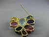ESTATE EXTRA LARGE 80CT MULTI GEM 14KT YELLOW GOLD BUTTERFLY PIN BROOCH PENDANT