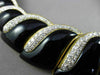 ESTATE WIDE 20CT DIAMOND & ONYX 18KT TWO TONE GOLD GRADUATING CHOKER NECKLACE