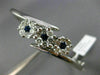 ESTATE WIDE 2.60CT DIAMOND & SAPPHIRE 14KT WHITE GOLD 3 FLOWER BANGLE BRACELET
