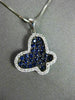 ESTATE .63CTW DIAMOND & AAA SAPPHIRE 18KT WHITE GOLD FLOATING BUTTERFLY PENDANT