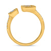 1.28CT DIAMOND AAA RUBY 14K YELLOW GOLD EMERALD CUT DOUBLE SQUARE SOLITAIRE RING