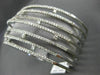 ESTATE EXTRA LARGE 5.95CT DIAMOND 14KT WHITE GOLD 3D MULTI ROW BANGLE BRACELET