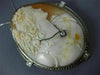 ANTIQUE EXTRA LARGE .25CT OLD MINE DIAMOND 14K WHITE GOLD CAMEO PENDANT PIN 1918