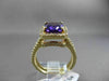 ESTATE 4.95CTW DIAMOND & AAA AMETHYST 14KT YELLOW GOLD 3D HALO ENGAGEMENT RING
