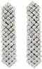 LARGE 3.71CT DIAMOND 18KT WHITE GOLD 3D ROUND MULTI ROW HEXAGON HANGING EARRINGS