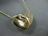 ESTATE LARGE .25CT DIAMOND 14KT YELLOW GOLD HEART PENDANT & CHAIN F/G VS #21961