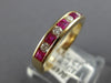 ESTATE .66CT DIAMOND & AAA RUBY 14K YELLOW GOLD CHANNEL WEDDING ANNIVERSARY RING