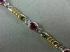 ESTATE 2.17CT DIAMOND & RUBY 14K TWO TONE GOLD BY THE YARD BEZEL TENNIS BRACELET