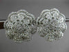 ESTATE LARGE 4.17CT DIAMOND 18KT WHITE GOLD 3D FLOWER CLUSTER CLIP ON EARRINGS