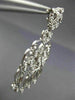 ESTATE LARGE 1.21CT DIAMOND 14KT WHITE GOLD CHANDELIER FLOWER HANGING EARRINGS