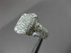 ESTATE LARGE 1.13CT DIAMOND 14KT WHITE GOLD PAVE FILIGREE SQUARE RING BEAUTIFUL!