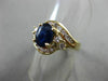 ESTATE 1.35CT DIAMOND & AAA SAPPHIRE 14KT YELLOW GOLD ENGAGEMENT RING #9792
