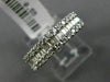 ESTATE .55CT DIAMOND 18KT WHITE GOLD 3D CLASSIC 3 ROW WEDDING ANNIVERSARY RING