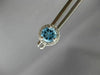 ESTATE 1.17CT DIAMOND & AAA BLUE TOPAZ 14KT WHITE GOLD ROUND HALO STUD EARRINGS