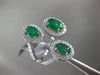 ESTATE 2.93CT DIAMOND & AAA EMERALD 14KT WHITE GOLD 3D OVAL 3 STONE TENSION RING